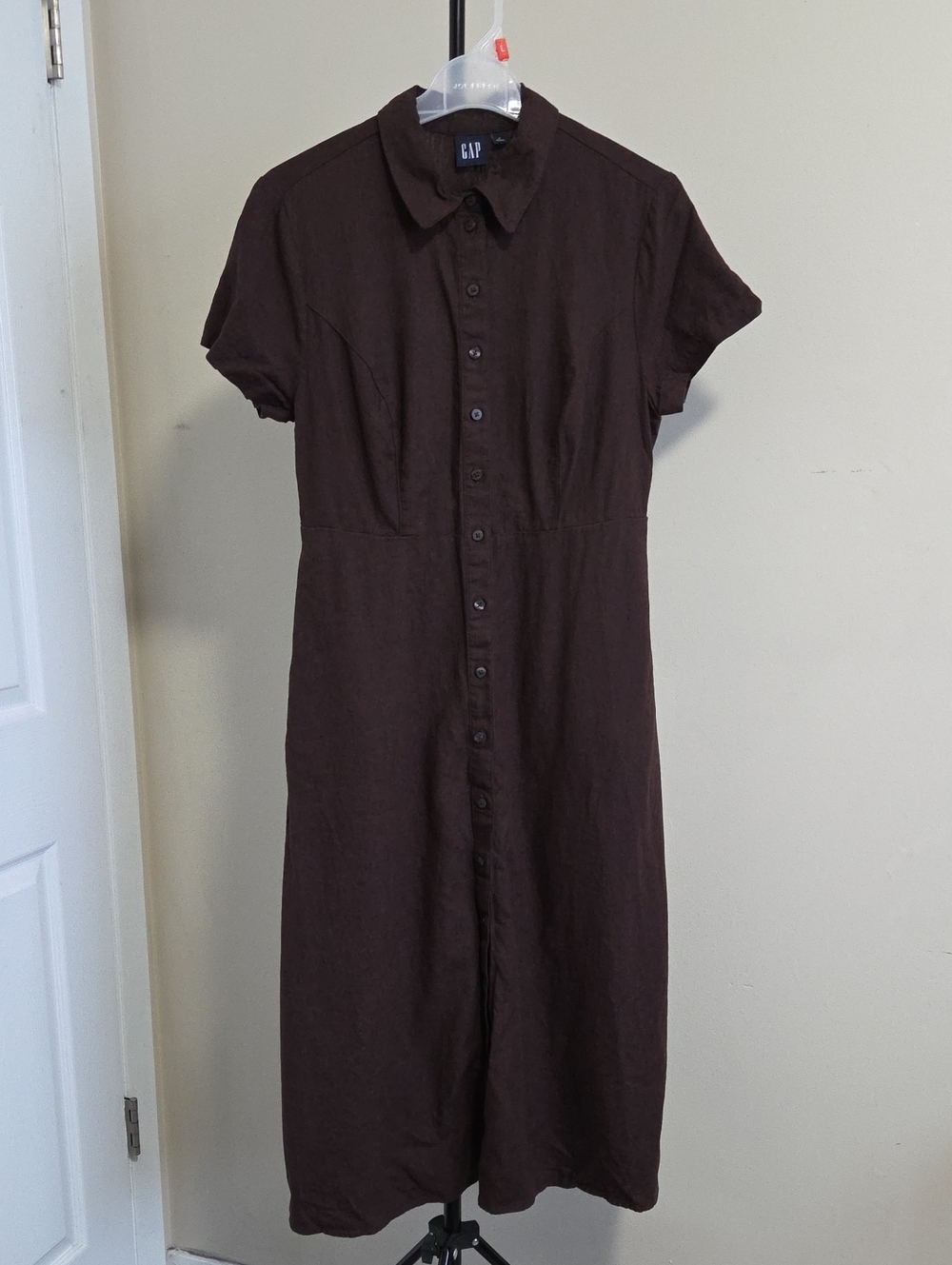 GAP Women's Brown Button-Front Shirt Dress